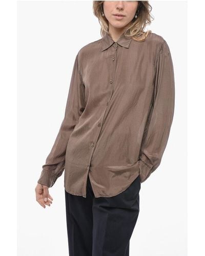 Dries Van Noten Silk Chiffon Shirt - Brown