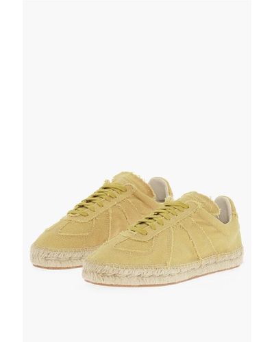 Maison Margiela Mm22 Low-Top Vintage Effect Trainers With Juta Sole - Yellow