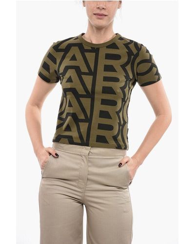 Marc Jacobs Monogram Cropped Short Sleeved T-Shirt - Green