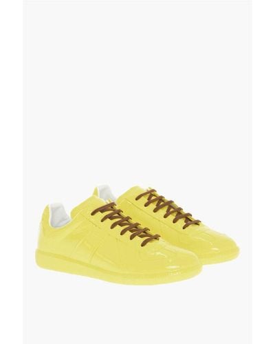 Maison Margiela Mm22 Patent Leather Low Top Trainers - Yellow