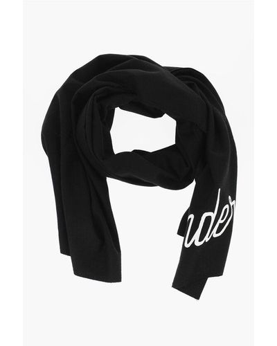 Undercover Ism Wool Scarf With Contrasting Print - Black