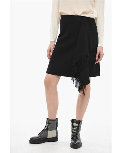 Woolrich Fringed Wrap Skirt - Black