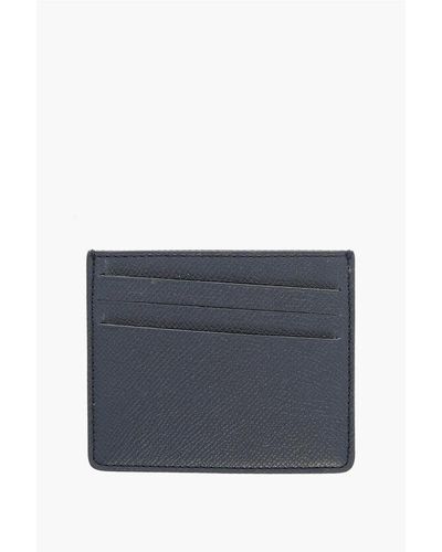 Maison Margiela Mm11 Solid Colour Leather Card Holder - Blue