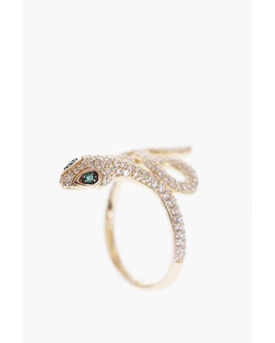 Apm Monaco Snake Shaped Ring With Rhinestones - Multicolour