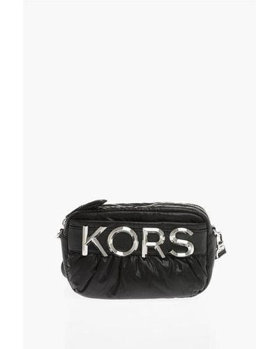 Michael Kors Michael Solid Colour Leonie Camera Bag With-Tone Metal Size Unic - Black
