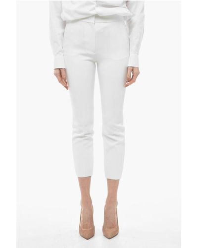 MSGM 3 Pocket Slim Fit Trousers With Hidden Closure - White