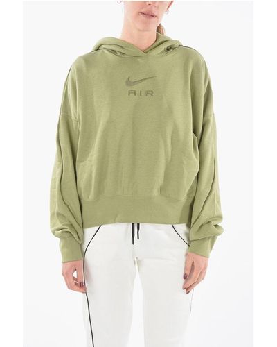 Nike Air Brushed Cotton Oversized Fit Hoodie - Green