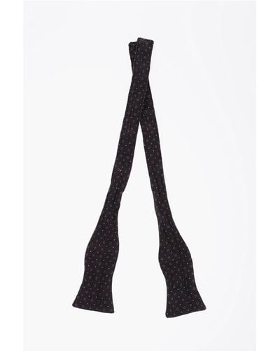 Brunello Cucinelli Polka Dots Silk And Wool Bow Tie - Black