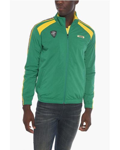 DIESEL Sport 55Dsl Turtleneck Sweatshirt With Logoed Pattern - Green