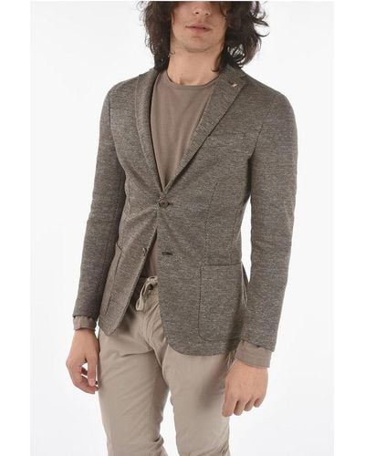 Corneliani Cc Collection Side Vents Reset 2-Button Blazer With Golden P - Brown