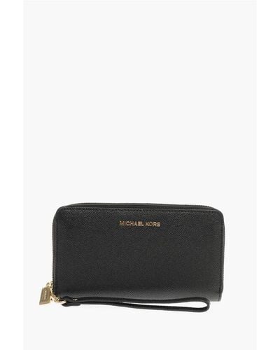 Michael Kors Leather Wallet With Zip Closure - Black