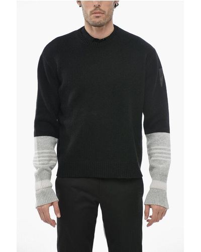 Neil Barrett Wool And Cashmere Blnd Jumper With Contrasting Sleeves - Black