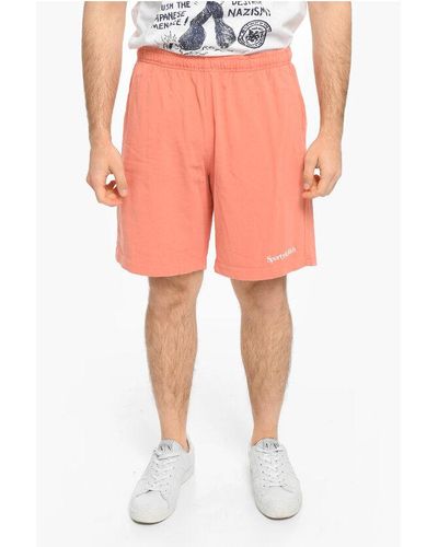 Sporty & Rich Drawstring Waist 3 Pockets Cotton Shorts - Pink
