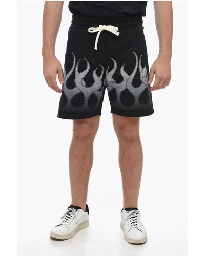 Vision Of Super Flame Print Jogger Shorts - Black