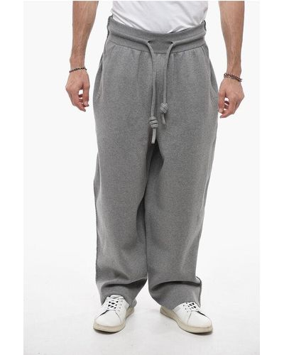 Off-White c/o Virgil Abloh Seasonal Knitted Lounge Quote Joggers With Visible Stitch - Grey
