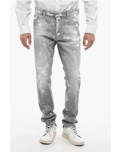 DSquared² Tapered Fit Cool Guy Denims With Paint Motif - Grey