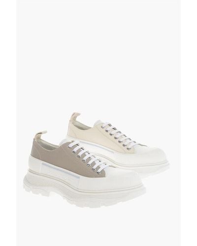 Alexander McQueen Low-Top Leather Trainers With Platform Sole - White