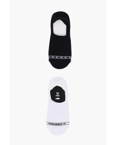 Converse 2 Pairs Of Socks With Contrast Detailing - White