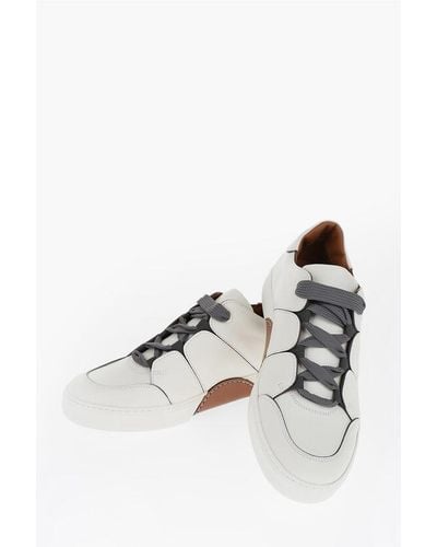 ZEGNA Luxury Leather Tiziano Low-Top Trainers - Multicolour