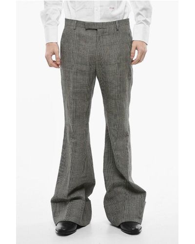 Gucci Distrct Check Bootcut Trousers With Extra-Long Design - Grey