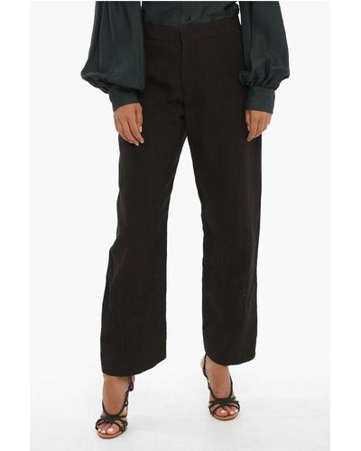 Jil Sander High-Waisted Wide Fit Trousers - Black