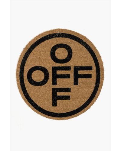 Off-White c/o Virgil Abloh Home Coconut Fibre Round Doormat With Contrasting Logo - Multicolour
