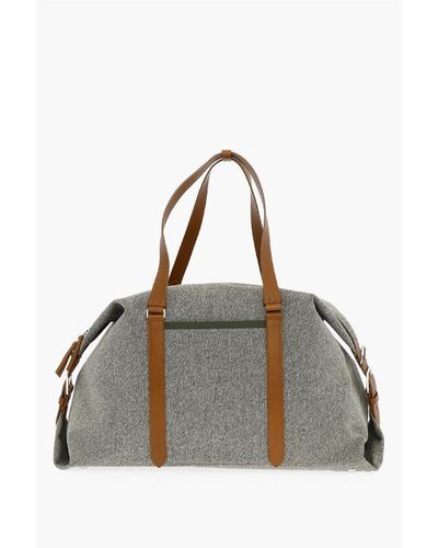 Maison Margiela Mm11 Cotton Weekend Bag With Leather Trims - Multicolour