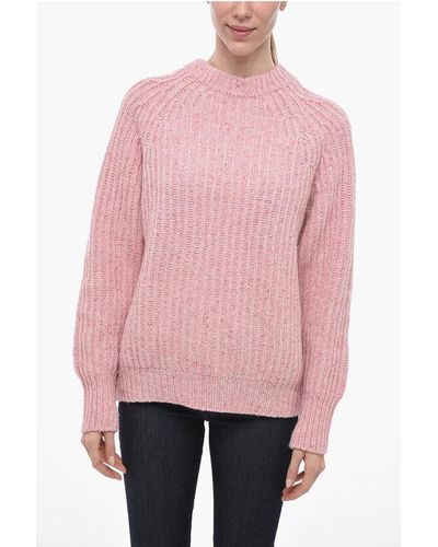 Woolrich Tweed Wool Country Jumper - Pink