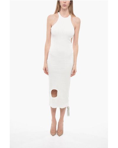 Off-White c/o Virgil Abloh Sleeveless Meteor Long Dress With Cutout - White