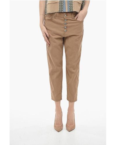 Dondup 5 Pocket Koons Stretch Fabric Trousers - Natural