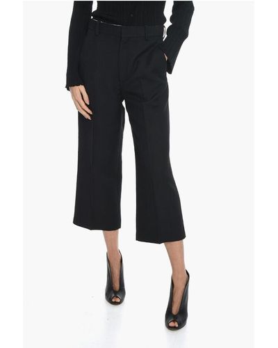 Khaite 4 Pocket Cropped Fit Trousers With Belt Loops - Black