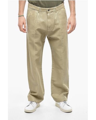 DIESEL Slim Fit Coated Cotton Trousers - Natural