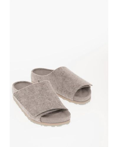 Birkenstock Fear Of God Solid Colour Wool Felt Los Feliz Sandals With Tou - Grey