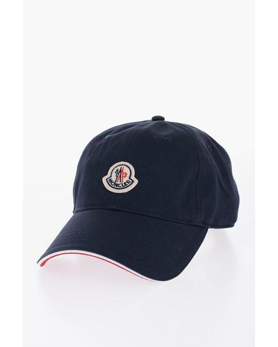 Moncler Cotton Cap With Logo Patch On The Front - Blue