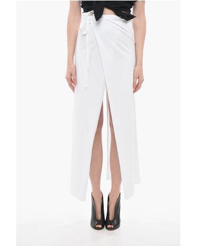 Ann Demeulemeester Cotton Jersey Marlene Maxi Skirt With Front Split - Multicolour