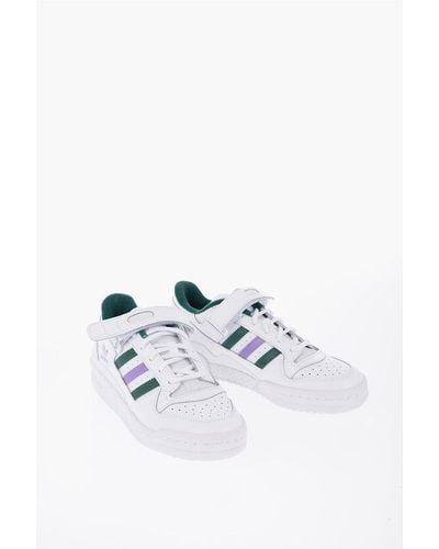 adidas Contrasting Details Leather Forum Low-Top Trainers - White