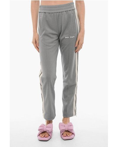 Palm Angels High-Waisted Joggers With Ankle Zip - Grey