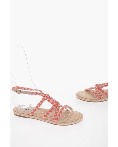 Manebí Braided Fabric Yucata'N Ankle Strap Sandals - Pink