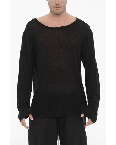 424 Lightweight Linen Blend T-Shirt - Black