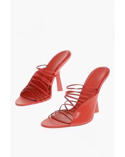 Ferragamo Leather Altaire Sandals 11 Cm - Red