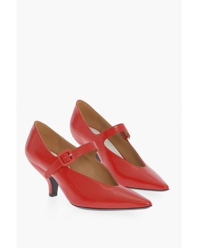 Maison Margiela Mm22 Leather Mary Jane Court Shoes Heel 7Cm - Red