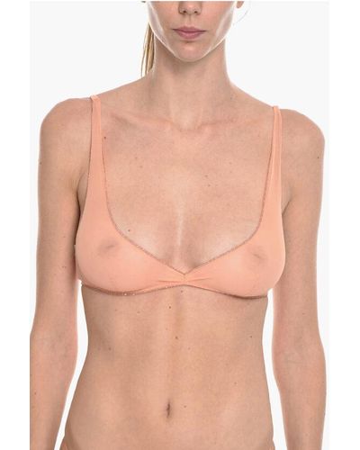 Oséree Tulle Triangle Bra With Lurex Edges - Pink