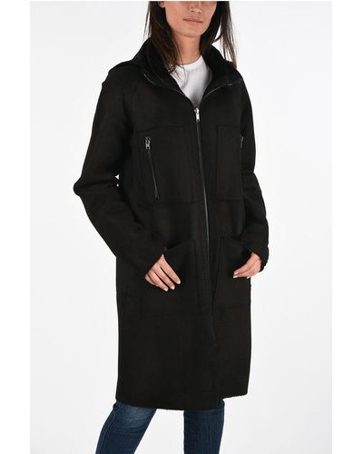 DIESEL Leather Listy-A Coat - Black
