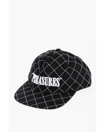 Pleasures Check Cap With Embossed Logo - Black