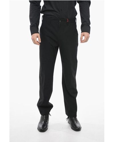 Alexander McQueen Cotton Trousers With Martingales And Drawstringed Ankle - Black