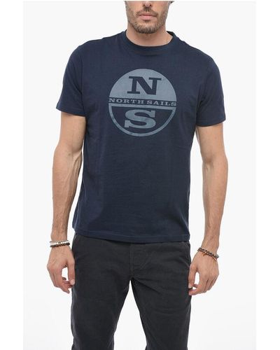 North Sails Logo Print Short Sleeved T-Shirt - Blue