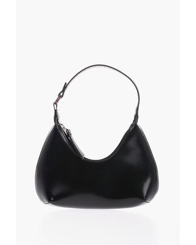 BY FAR Semi Patent Leather Baby Amber Shoulder Bag - Black