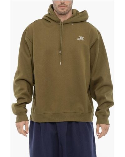 Adererror Solid Colour Hoodie With Embroidery - Green