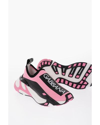 Dolce & Gabbana Sock Trainers With Logo Print - Pink