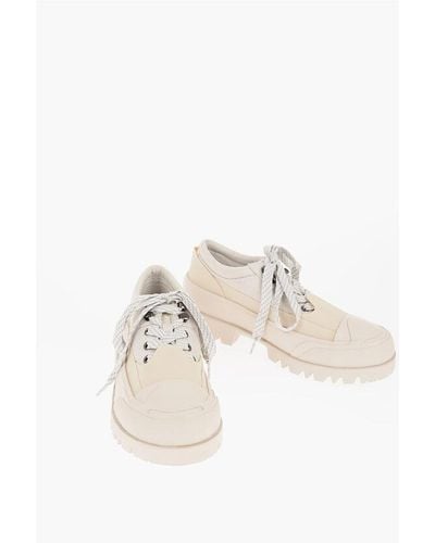 DIESEL Fabric D-Hiko Low-Top Trainers With Tank Sole - Natural
